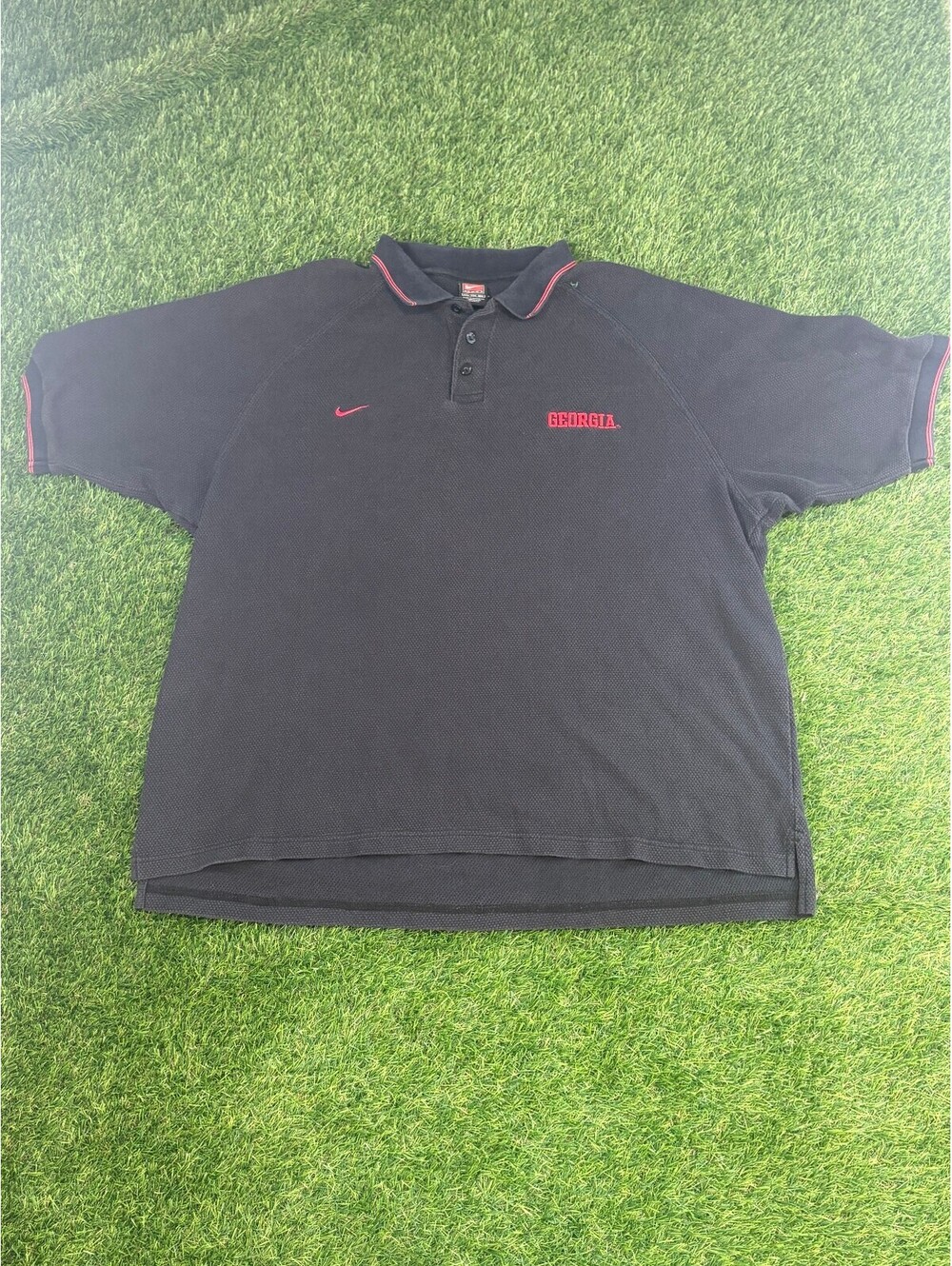 Vtg Nike Team Georgia Black Polo Shirt XXL